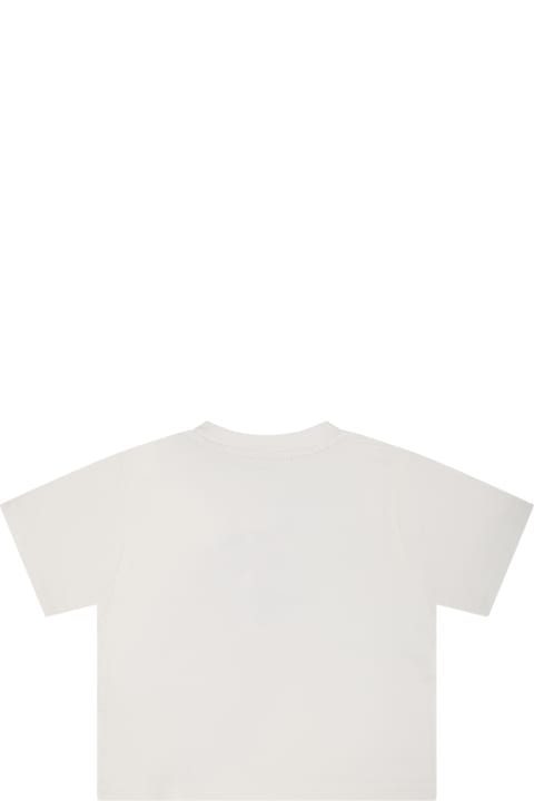 Topwear for Baby Boys Burberry White T-shirt For Baby Boy With Print