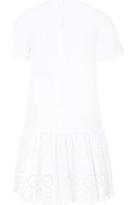 Dolce & Gabbana Dresses for Girls Dolce & Gabbana White Dress For Girl With Logo