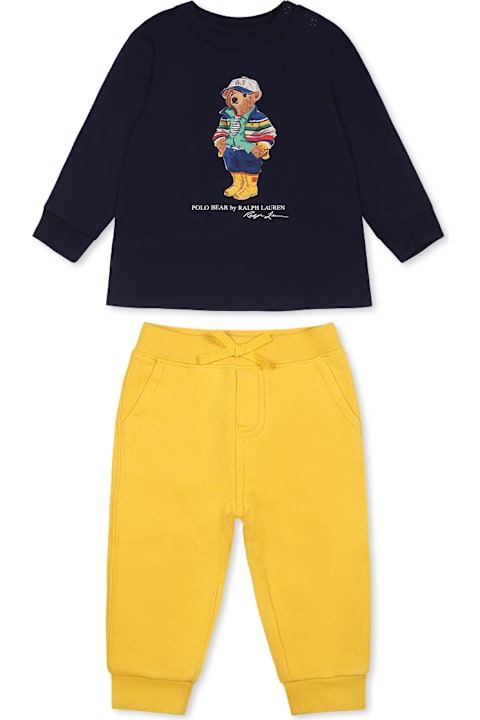 Homeware Ralph Lauren Multicolor Suit For Baby Boy With Polo Bear