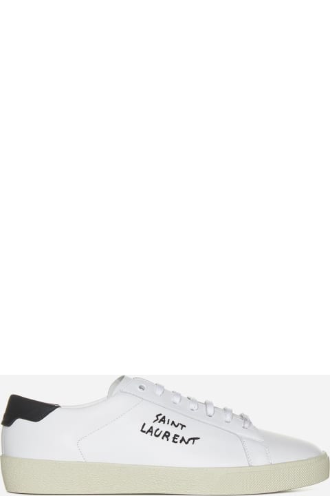 Sale for Men Saint Laurent Logo Leather Low-top Sneakers