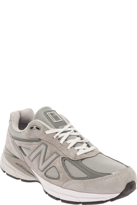 Fashion for Men New Balance '990' Grey Low Top Sneakers With Logo Detail In Leather And Suede Man