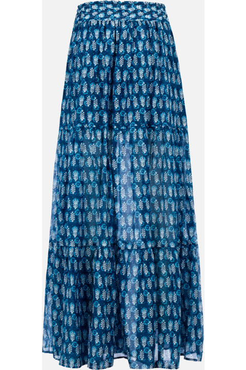 Homeware MC2 Saint Barth Woman Silk Voile Pleated Long Skirt Cheyenne