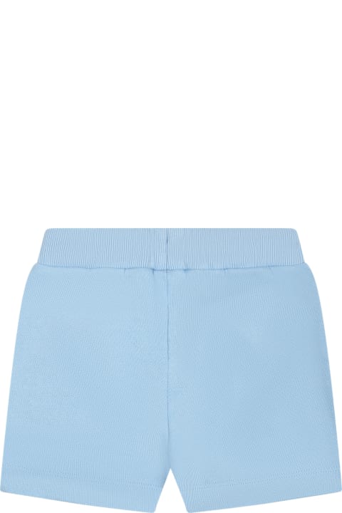 Bottoms for Baby Girls Kenzo Kids Light Blue Shorts For Baby Boy With Logo