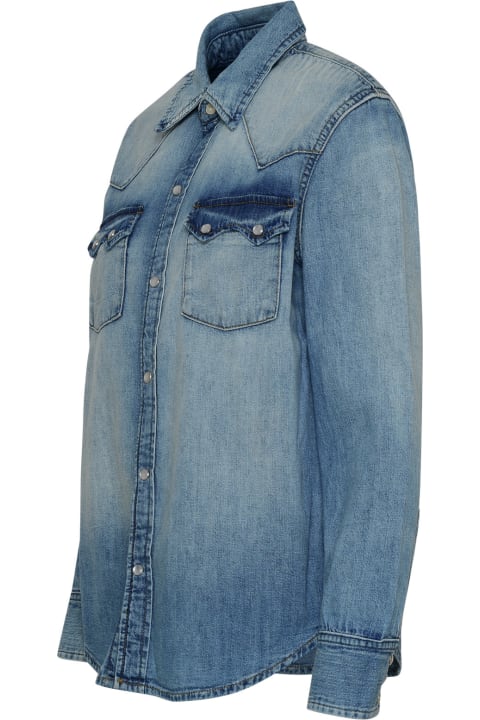 RE/DONE Clothing for Women RE/DONE Light Blue Cotton Denim Shirt