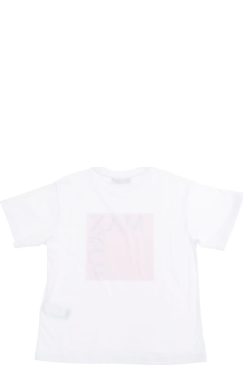 Homeware Max&Co. White Crewneck T-shirt With Maxi Logo Print On The Front In Tech Fabric Girl