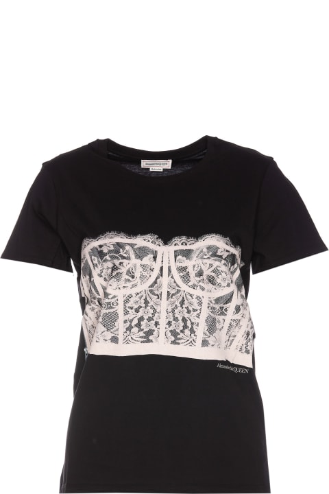 Alexander McQueen for Women Alexander McQueen Lace Corset T-shirt