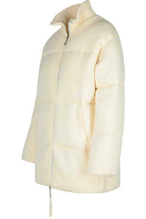 Parosh Coats & Jackets for Women Parosh 'last' Cream Wool Blend Down Jacket