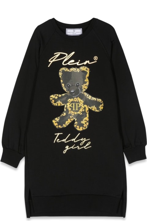 Dresses for Girls Philipp Plein Junior Long Sleeve Dress Bear