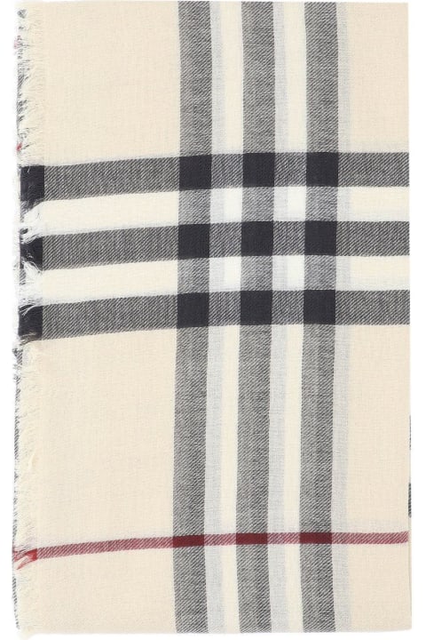 Scarves for Men Burberry Check Printed Frayed-edge Scarf