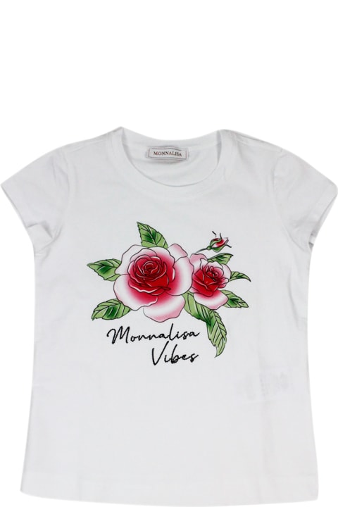 T-Shirts & Polo Shirts for Girls Monnalisa Short Sleeve Crewneck T-shirt With Pink Print