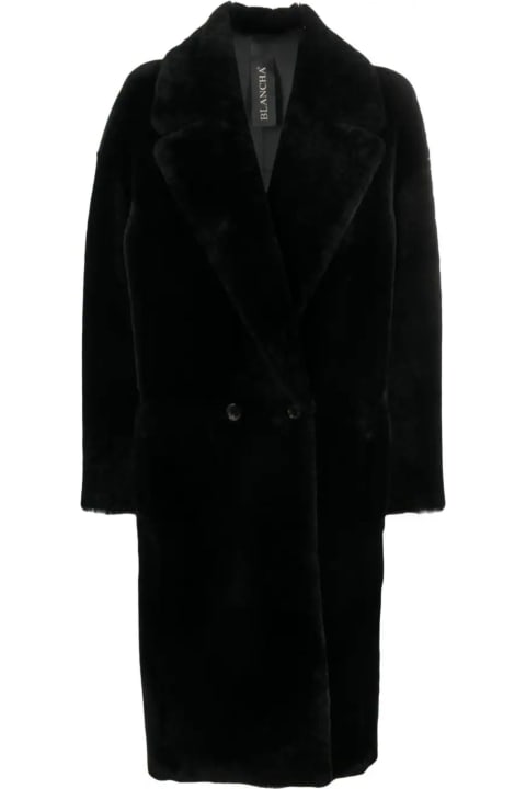 Blancha Coats & Jackets for Women Blancha Black Shearling Coat