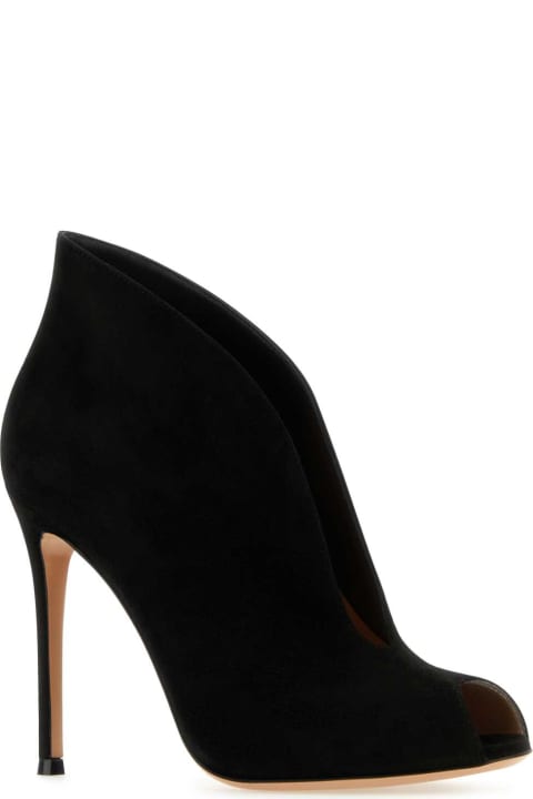 Gianvito Rossi High-Heeled Shoes for Women Gianvito Rossi Black Suede Vamp Pumps