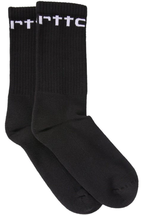 Underwear for Men Carhartt Logo Intarsia Ribbed Socks