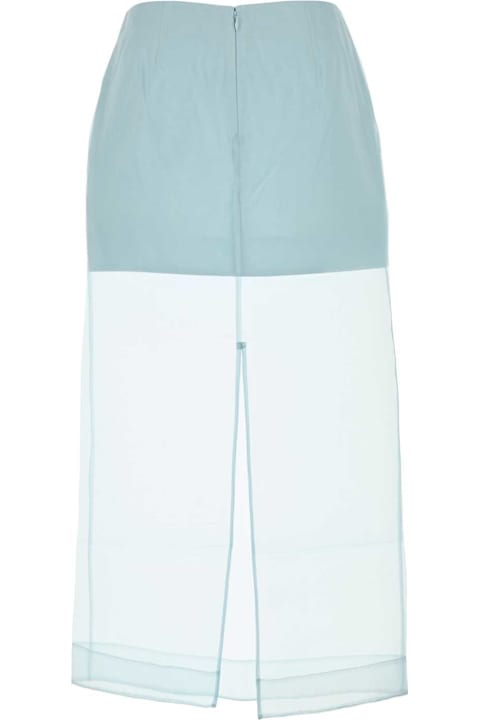 أدوات منزلية Zimmermann Pastel Light Blue Organza Crush Layered Skirt