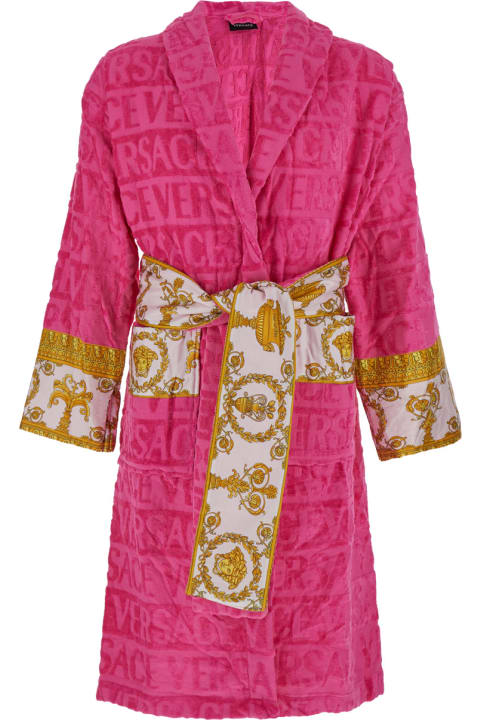 【送料&関税込】Versace s Red Terry Cotton Bathrobe With 90_ZACJ00010-