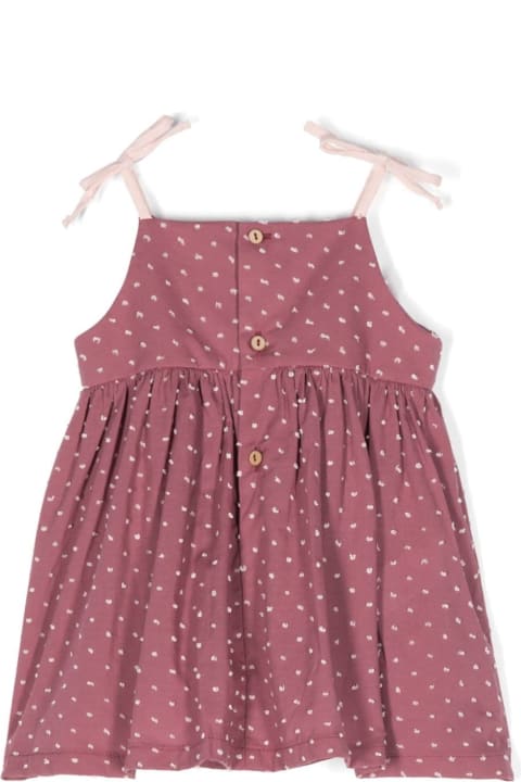 Bodysuits & Sets for Baby Girls Teddy & Minou Burgundy Dress With Plumetis Embroidery