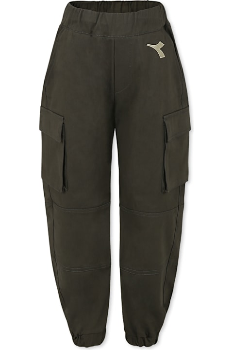 Homeware Diadora Green Trousers For Boy With Logo