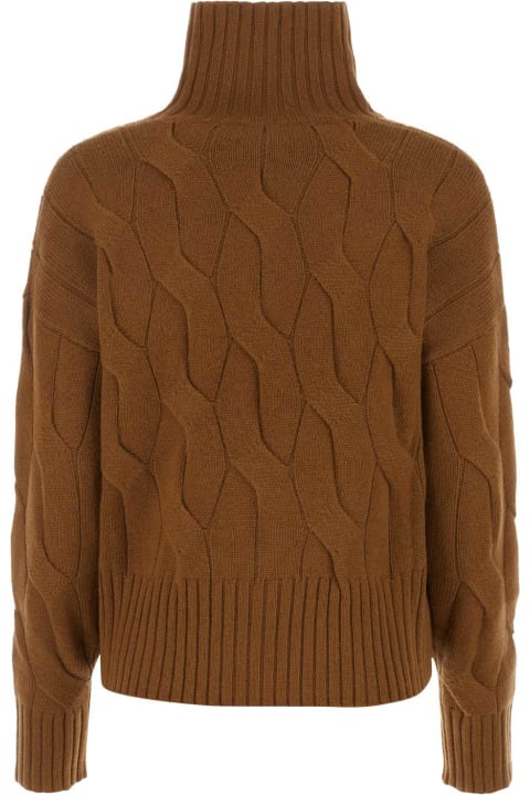 Max Mara Studio Sweaters for Women Max Mara Studio Brown Wool Blend Sweater