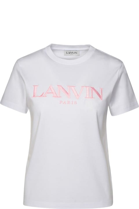Lanvin Topwear for Women Lanvin Logo Embroidered Crewneck T-shirt