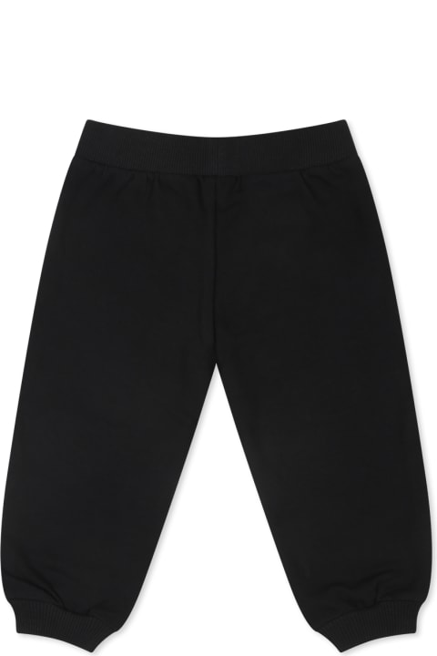 Bottoms for Baby Boys Moschino Black Trousers For Babykids With Logo