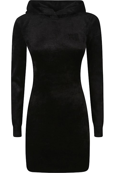 T by Alexander Wang فساتين لـ السيدات T by Alexander Wang Long Sleeve Embossed Logo Mini Dress