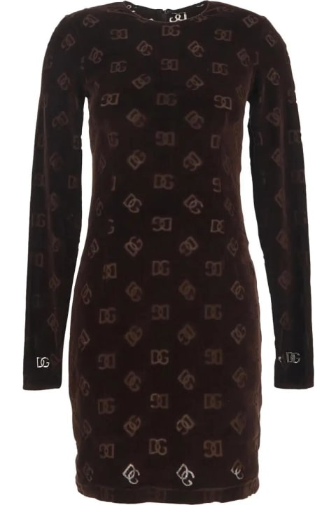 Dolce & Gabbana Dresses for Women Dolce & Gabbana Flocked Jersey Mini Dress