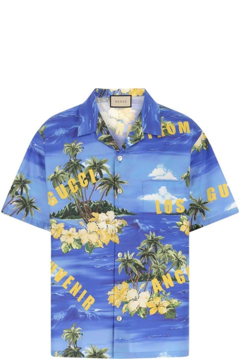 Gucci Men Gucci Graphic Printed Short-sleeved Shirt