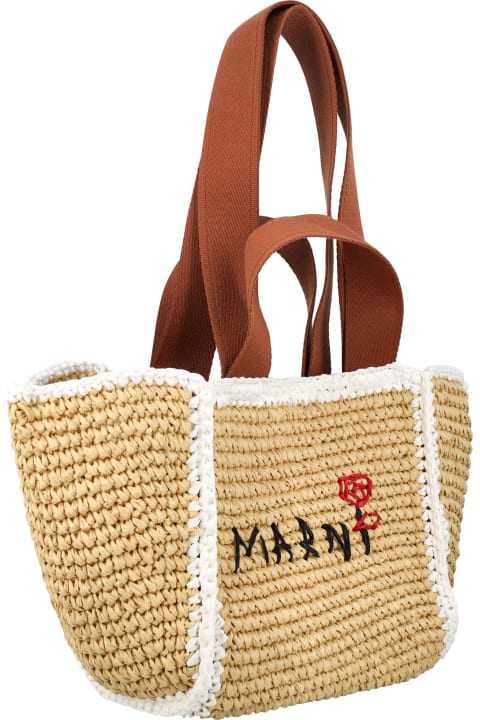 Marni Bags for Women Marni Raffia Effect Macramé Knitted Sillo Shopping Bag