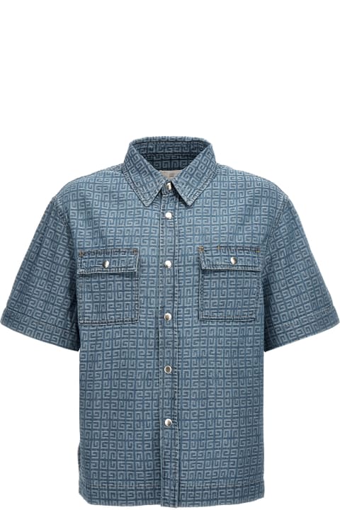 Givenchy Sale for Men Givenchy Short Sleeves Boxy Fit Denim Shirt
