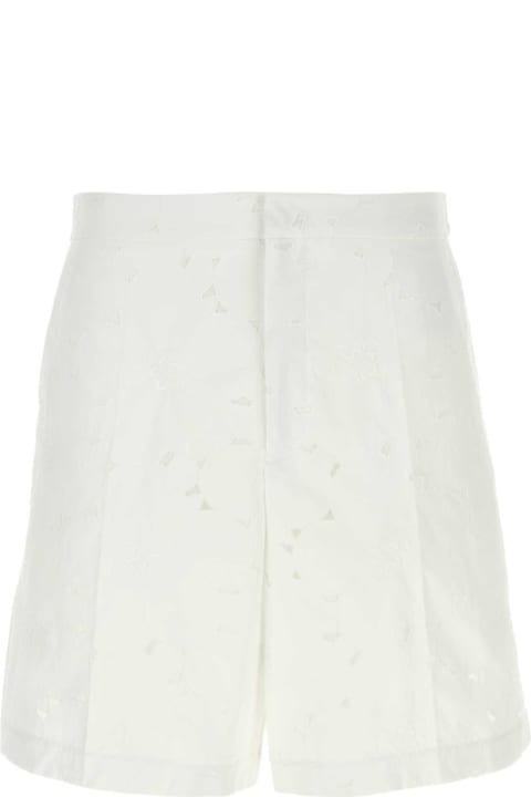 Clothing for Men Valentino Garavani White Cotton Blend Bermuda Shorts