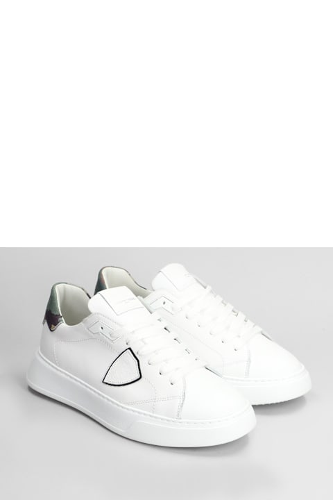 Fashion for Men Philippe Model Temple Low Sneakers In White Leather