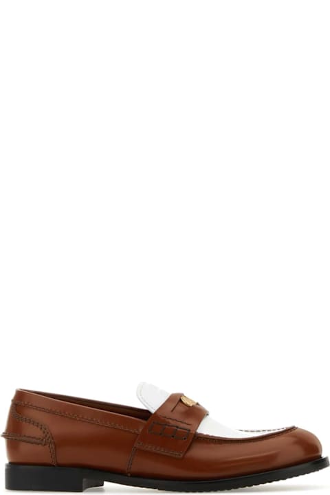 Miu Miu Flat Shoes for Women Miu Miu Two-tone Leather Loafers