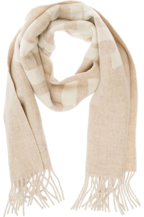 Fashion for Men Jacquemus 'l'echarpe ' Beige Scarf With Contrasting Logo In Wool Woman