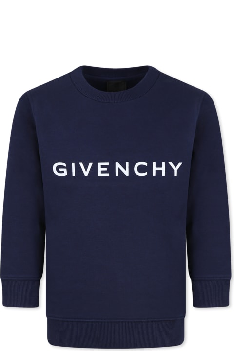 ボーイズ Givenchyのニットウェア＆スウェットシャツ Givenchy Blue Sweatshirt For Kids With Logo