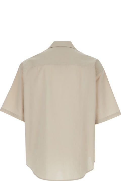 Ami Alexandre Mattiussi for Men Ami Alexandre Mattiussi Beige Bowling Shirt With Adc Embroidery In Cotton Man