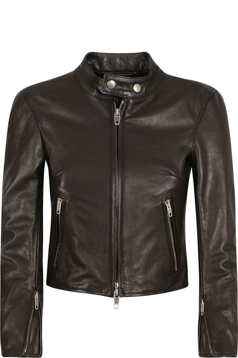 Balenciaga Coats & Jackets for Women Balenciaga Racer Leather Jacket