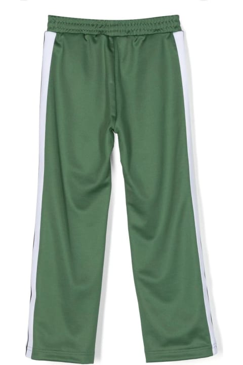 Bottoms for Boys Palm Angels Green Track Trousers With Logo