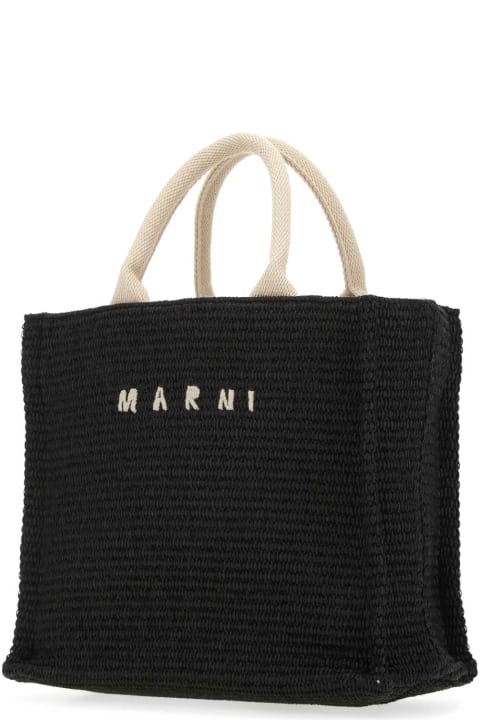Marni Totes for Women Marni Black Raffia Small Shopping Bag
