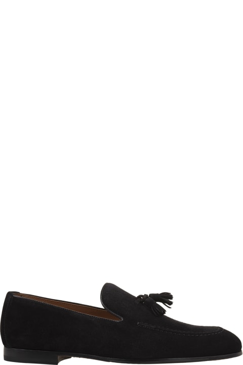 Shoes Sale for Men Doucal's Black Suede Loafers With Tassels