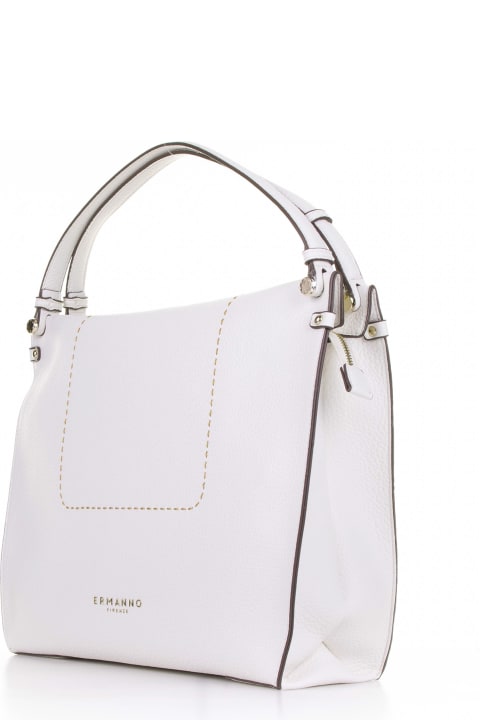 Ermanno Scervino Totes for Women Ermanno Scervino White Petra Shopping Bag In Leather
