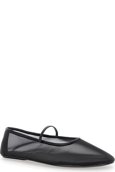 Jeffrey Campbell Shoes for Women Jeffrey Campbell 'swan-lake' Black Ballet Shoes With Strap And Semi Sheer Design In Mesh Woman
