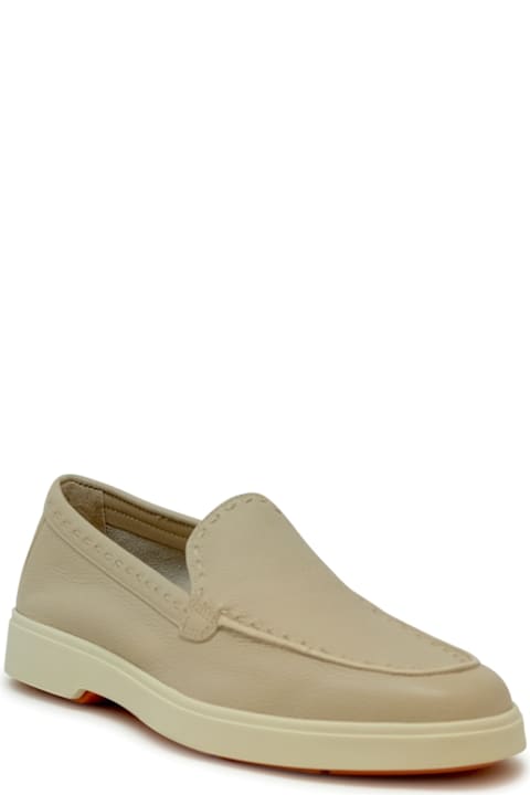 Santoni أحذية مسطحة لـ السيدات Santoni Santoni Nude Leather Loafer