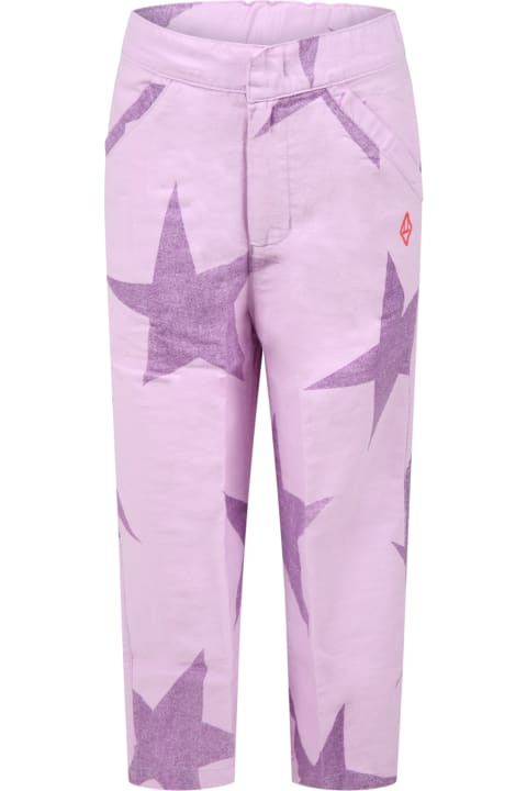 Lilac Trousers For Girl With Stars