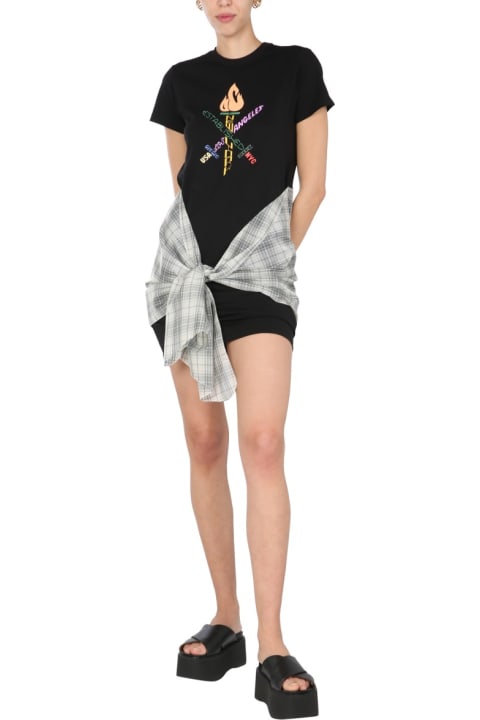 Opening Ceremony Topwear for Women Opening Ceremony "word Torch Hybrid" T-shirt Dress