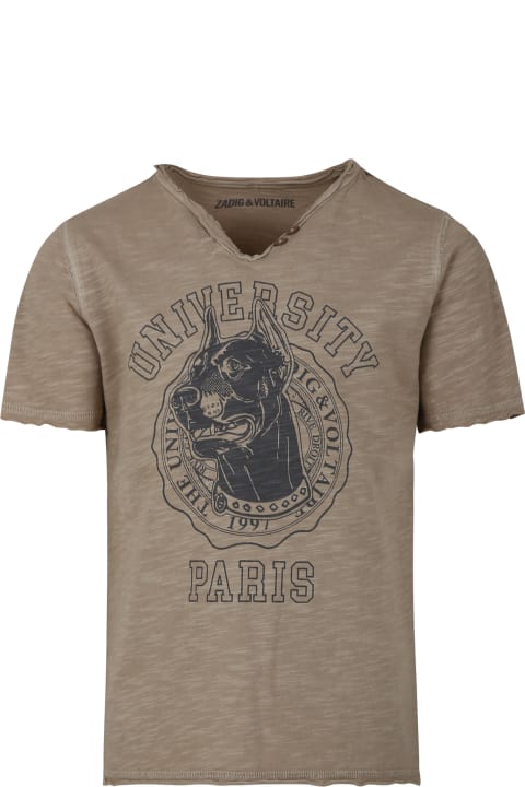 ボーイズ Zadig & VoltaireのTシャツ＆ポロシャツ Zadig & Voltaire Brown T-shirt For Boy With Print