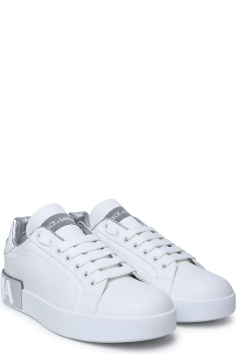 'portofino' White Leather Sneakers