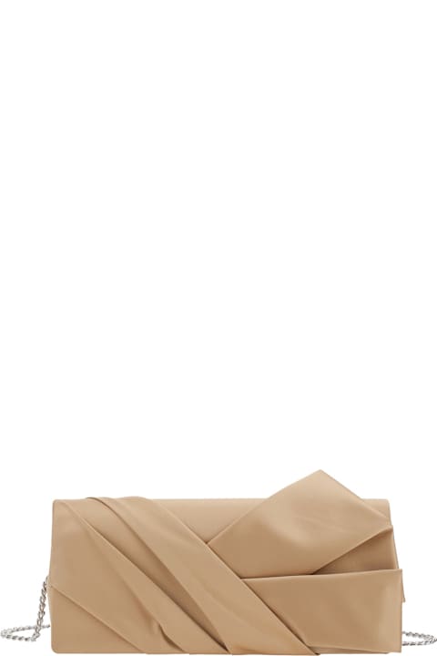 Alberta Ferretti Bags for Women Alberta Ferretti Beige Clutch Bag With Geometric Inserts Design In Silk And Viscose Blend Woman