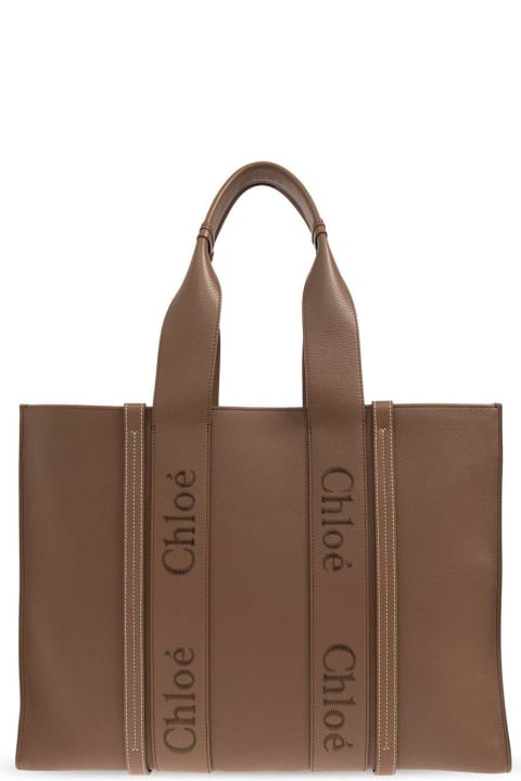 Chloé Totes for Women Chloé Logo Detailed Large Tote Bag