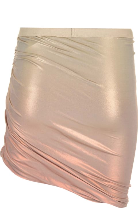 Skirts for Women Rick Owens Metallic Stretch Viscose Miniskirt