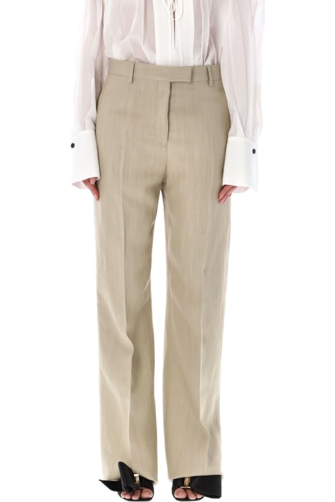 Ferragamo for Women Ferragamo Linen Blend Tailored Trousers